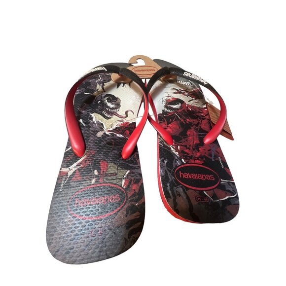 Marvel Venom Havaianas Flip Flops Size 13 Mens Black & Red Rubber Sandals - Picture 4 of 4